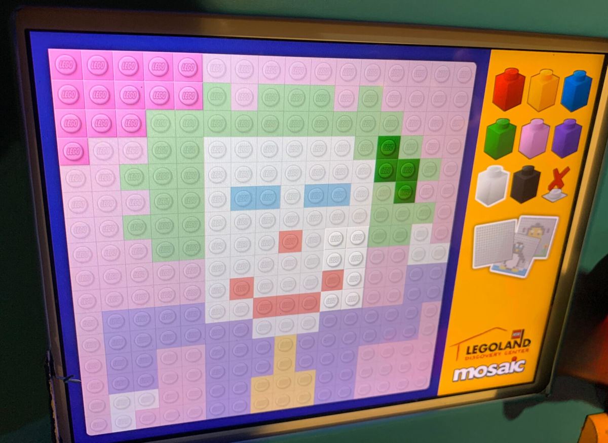 A touchscreen LEGO mosaic game at LEGOLAND Discovery Center Tokyo