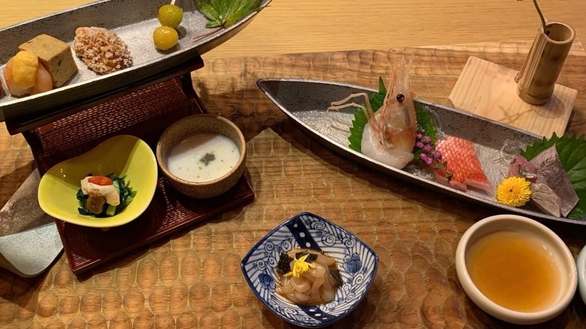 Seafood and small dishes served at Hanabi during our stay