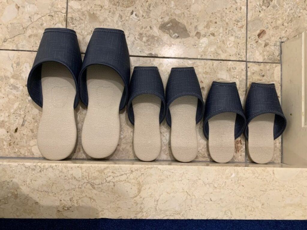 Child-size slippers provided in our room